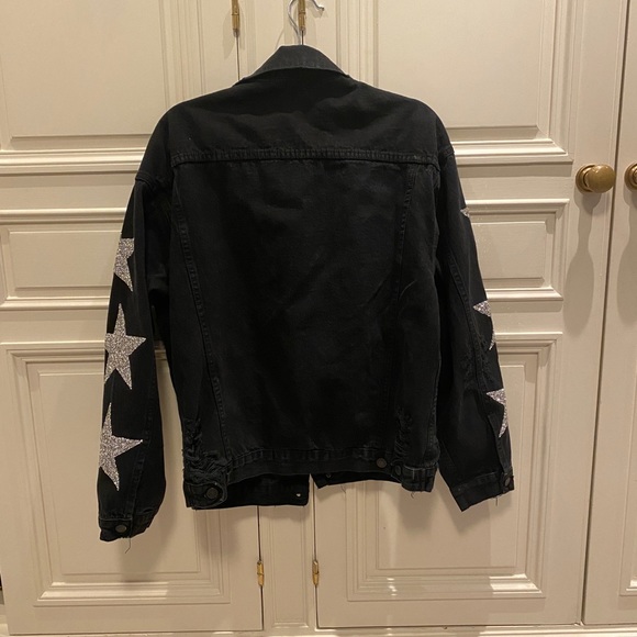 Carmar: Black Jean Jacket w/ Silver Stars - Picture 3 of 5